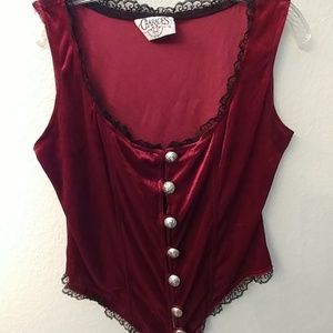 Red velvet top
